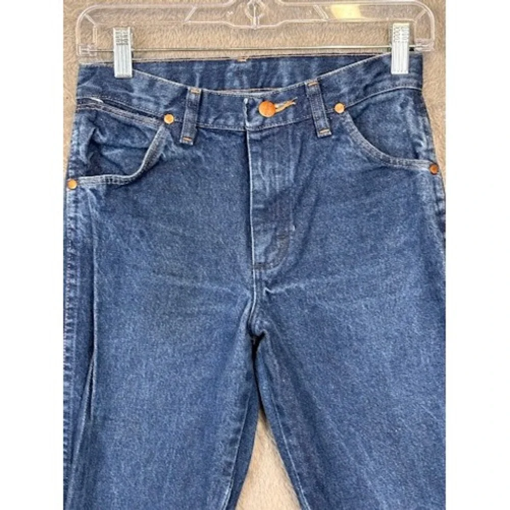 Wrangler Kids Cowboy Cut  Dark Wash Denim Rodeo Jeans Size 14 Regular Adjustable